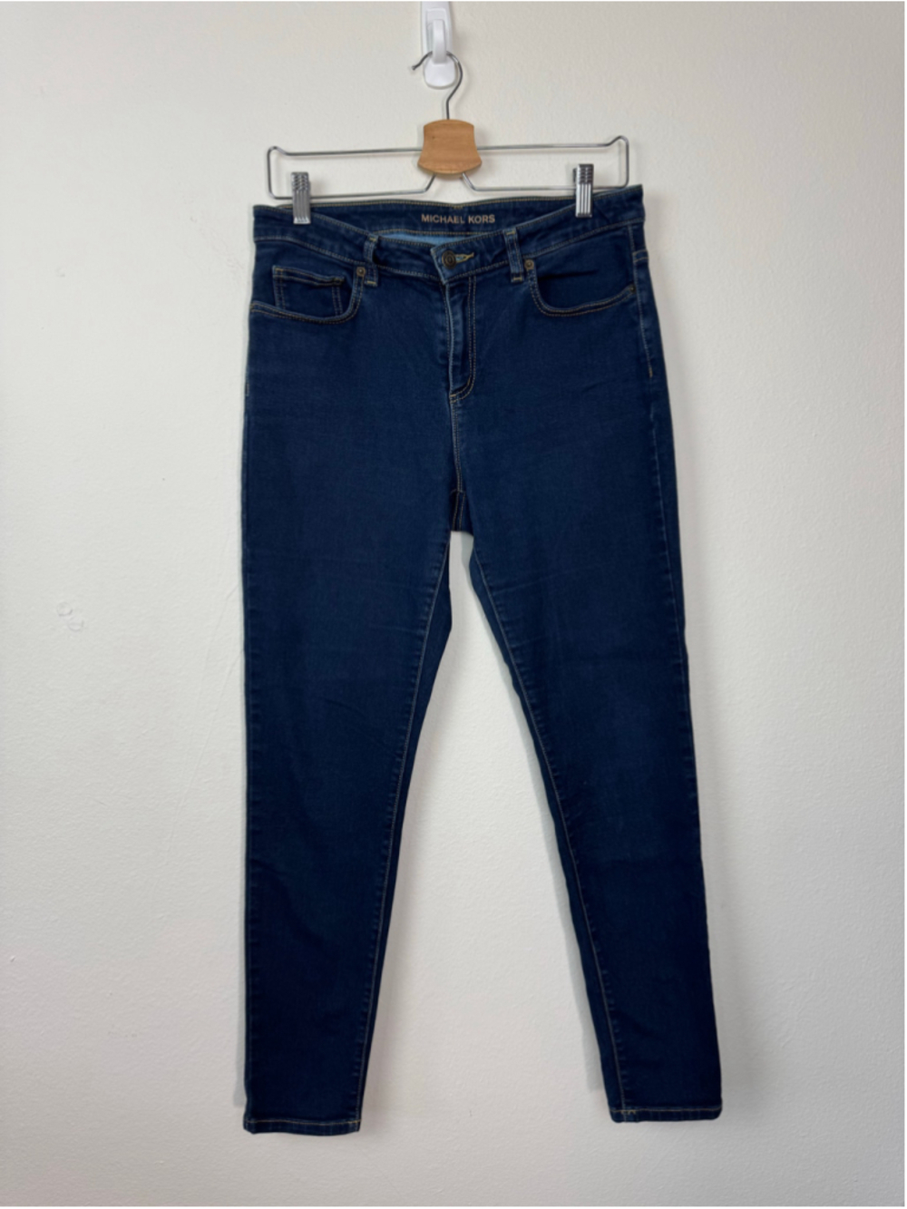 Michael Kors Womens Izzy Skinny Blue Denim Jeans Blue Size 10 Classic Preppy